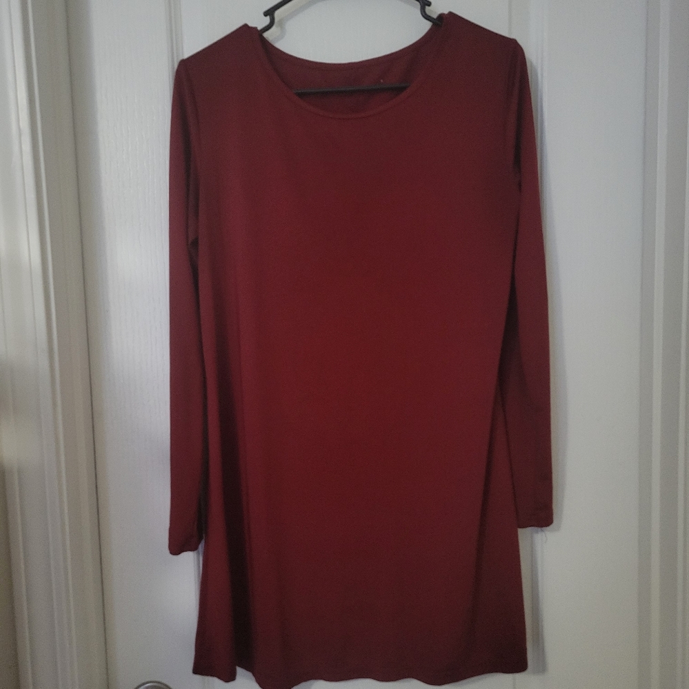 Maroon shirt dress size small